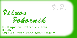 vilmos pokornik business card